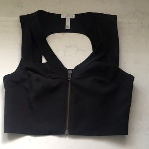 Leith cropped cotout top